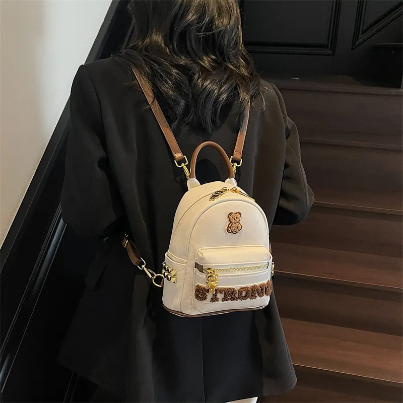Single Warehouse PU Backpack Regular Women's Multicolor-3