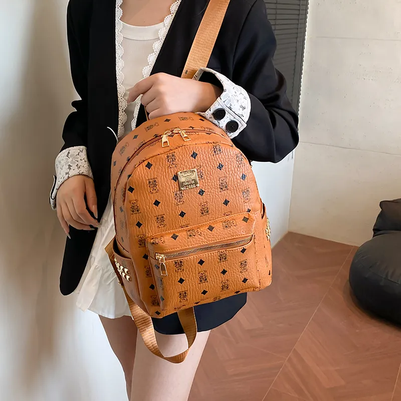 Single Warehouse PU Backpack Regular Women's Multicolor-14
