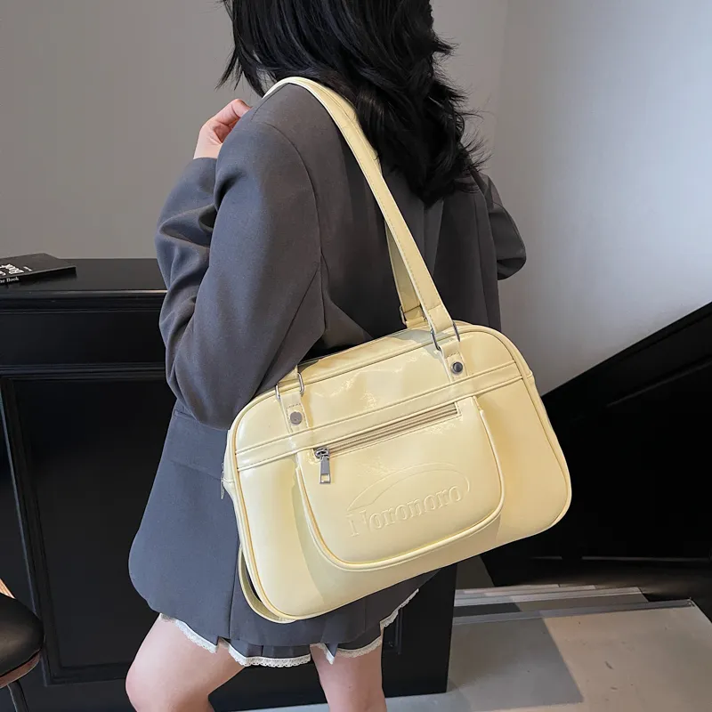 Single Warehouse PU Shoulder Bag Regular Women's Ecru/Pink/Blue/Yellow/Black-20