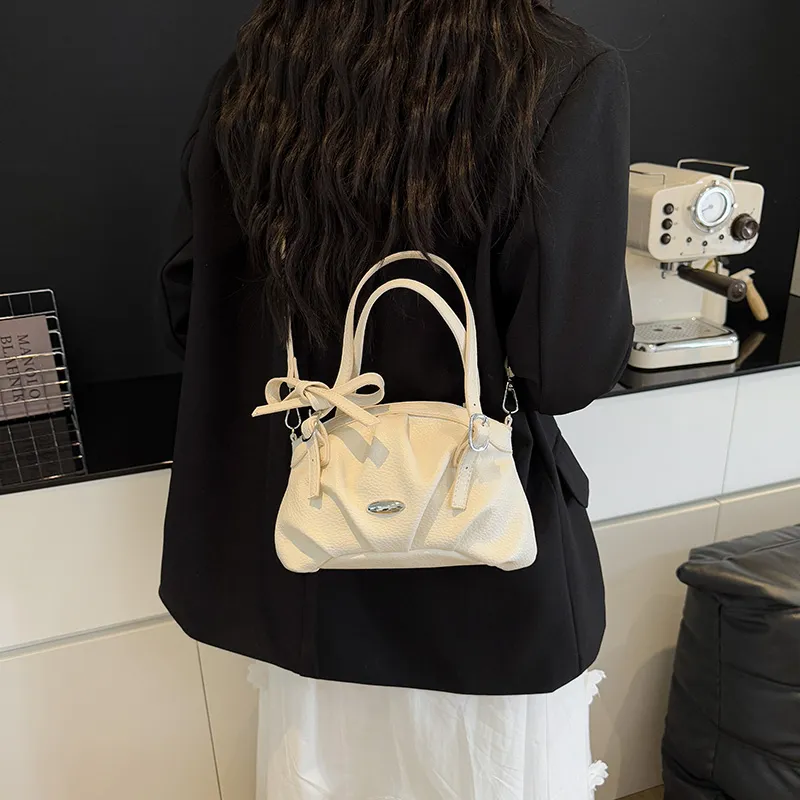 Single Warehouse PU Shoulder Bag, Crossbody Bag, Handbag Women's Ecru/Yellow/Pink/Blue/Black-5