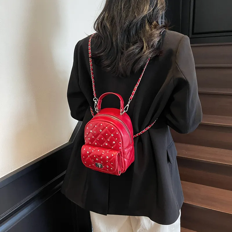 Single Warehouse PU Backpack Regular Women's Ecru/Pink/Blue/Yellow/Black/Burgundy-28