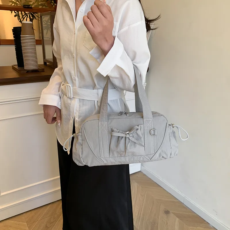 Single Warehouse Nylon Shoulder Bag Women's White/Green/Gray/Khaki/Black-8