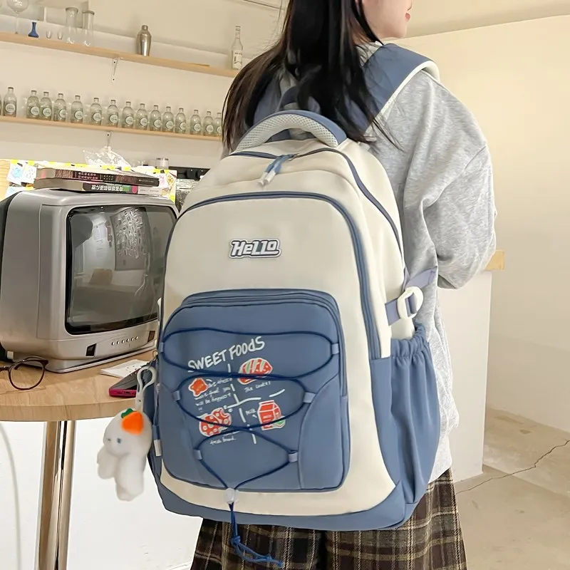 Single Warehouse Composite Cloth Backpack Unisex Multicolor-2