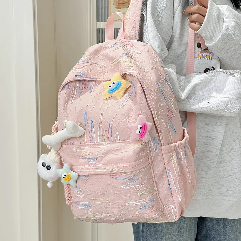 Single Warehouse Nylon Backpack Regular Women's White/Pink/Blue/Black/Yellow-3