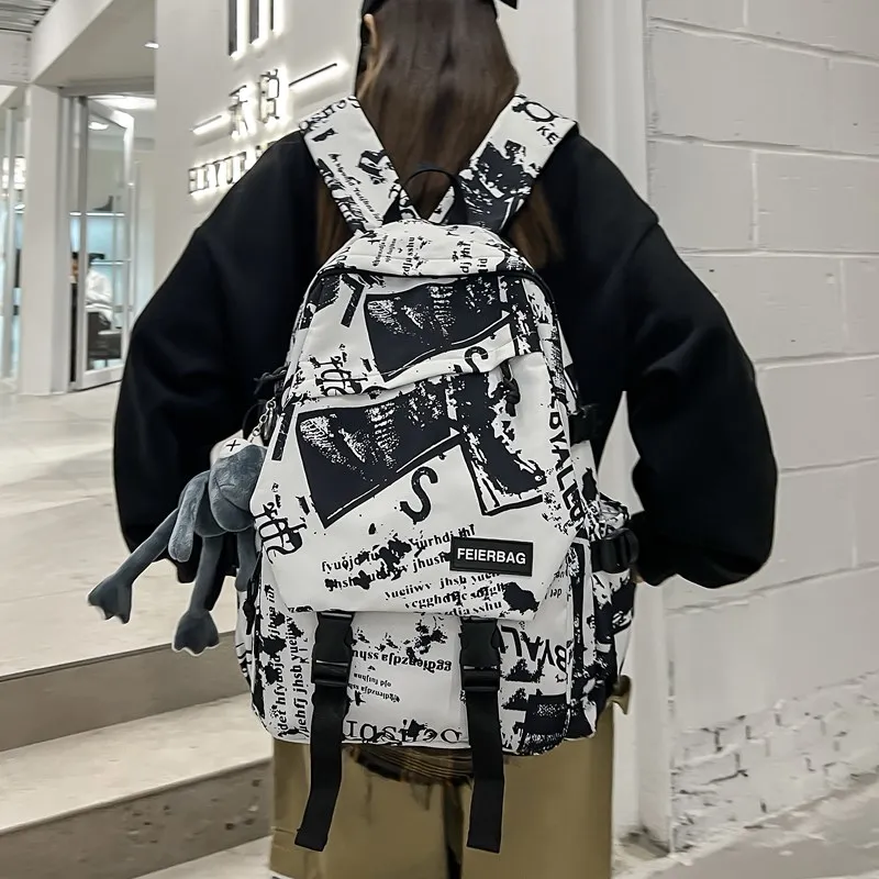 Single Warehouse Composite Cloth Backpack Regular Unisex Multicolor-15
