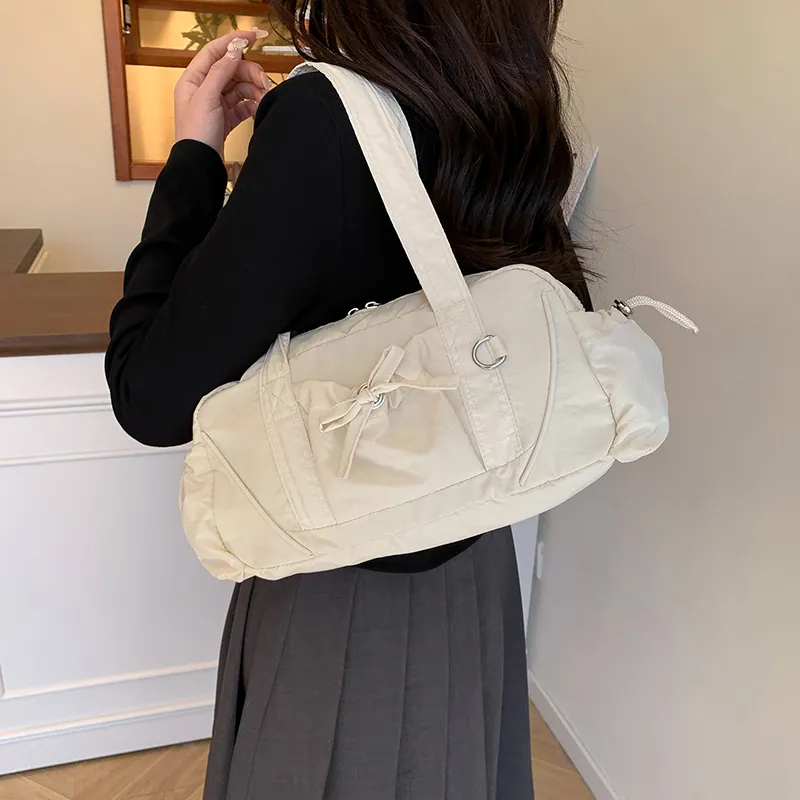 Single Warehouse Nylon Shoulder Bag Women's White/Green/Gray/Khaki/Black-4