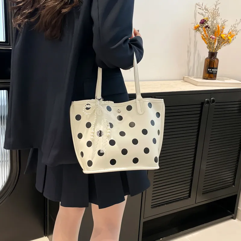 Single Warehouse PU Handbag, Shoulder Bag Regular Women's White/Black/Red-3