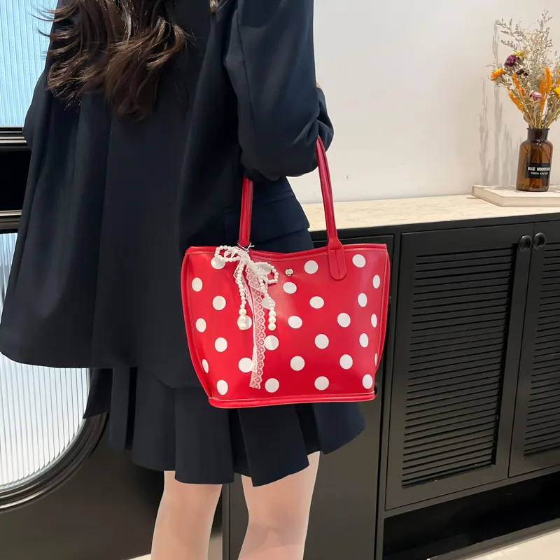 Single Warehouse PU Handbag, Shoulder Bag Regular Women's White/Black/Red-11