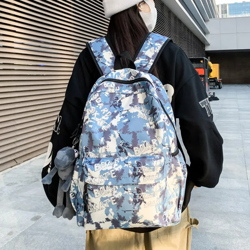 Single Warehouse Composite Cloth Backpack Regular Unisex Black/Green/Blue/Khaki-4