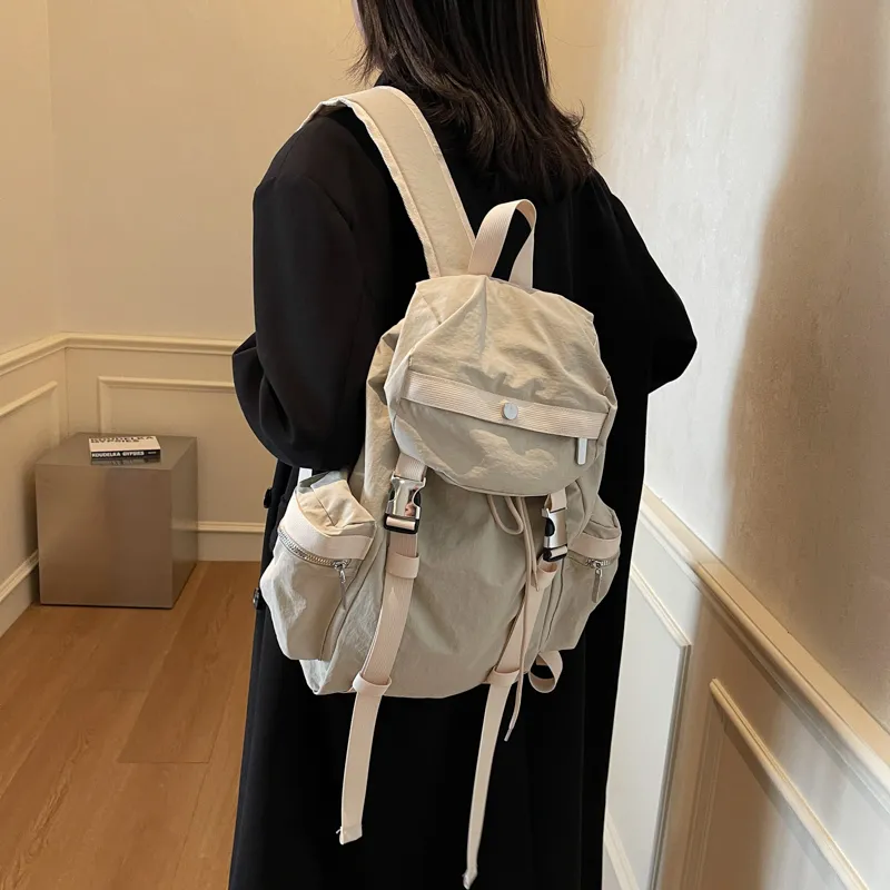 Single Warehouse Fabric Backpack Regular Unisex Ecru/Gray/Khaki/Black-5