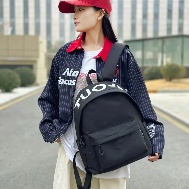 Single Warehouse Nylon Backpack Regular Unisex White/Black/Green-18
