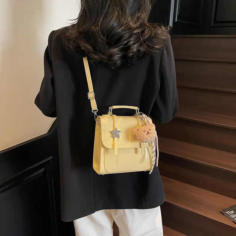 Single Warehouse PU Backpack Regular Women's Ecru/Pink/Blue/Yellow/Black-20