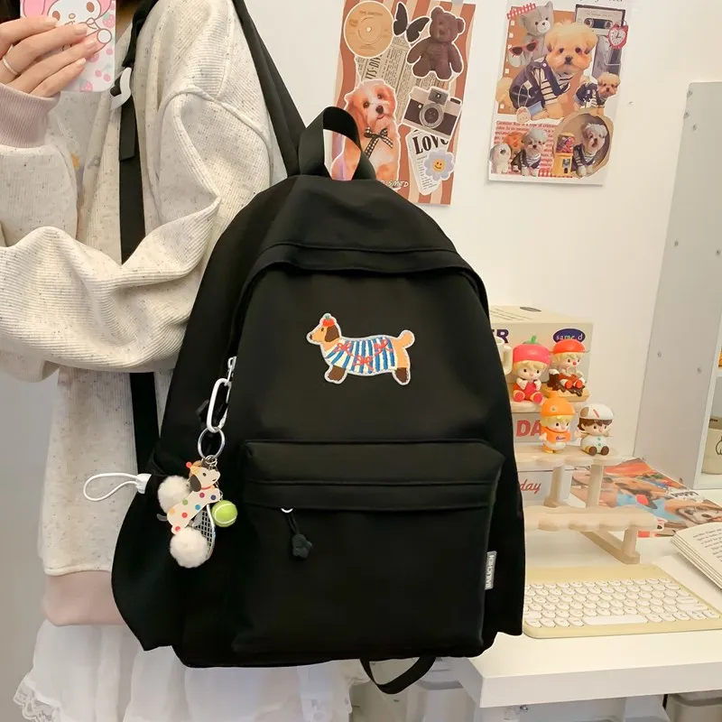 Single Warehouse Composite Cloth Backpack Unisex White/Blue/Black/Green-10