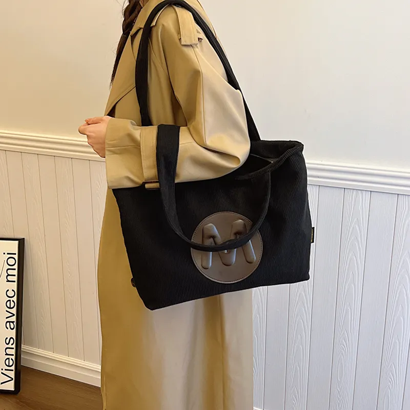 Single Warehouse Nylon Fabric Shoulder Bag Women's Ecru/Black/Light Brown/Green-5