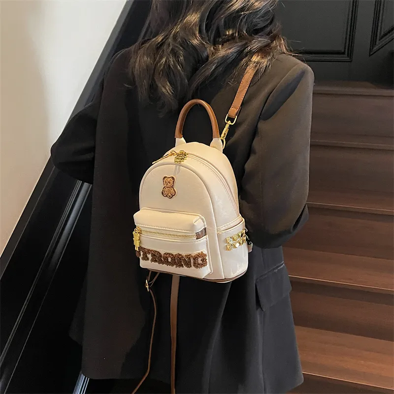 Single Warehouse PU Backpack Regular Women's Multicolor-5