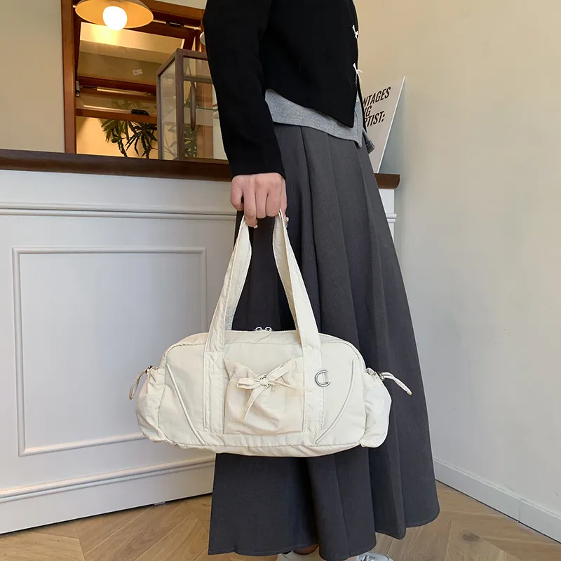 Single Warehouse Nylon Shoulder Bag Women's White/Green/Gray/Khaki/Black-5