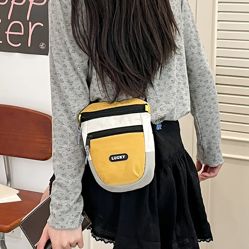 Single Warehouse Nylon Crossbody Bag, Shoulder Bag Regular Women's White/Yellow/Green/Brown-4