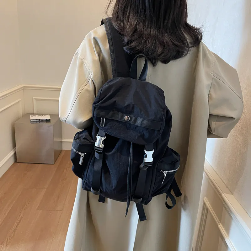 Single Warehouse Fabric Backpack Regular Unisex Ecru/Gray/Khaki/Black-22