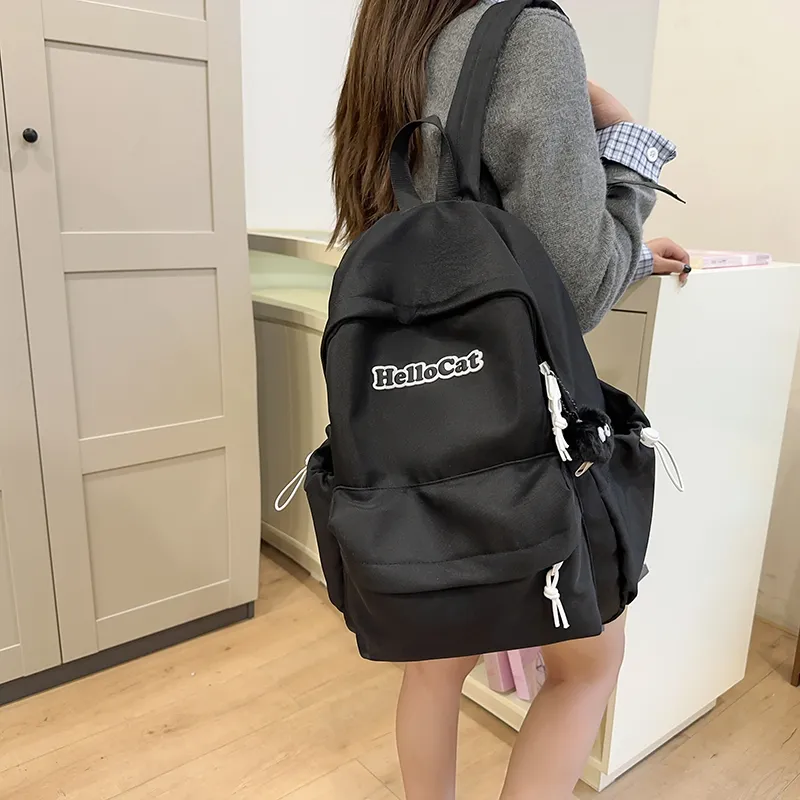 Single Warehouse Nylon Backpack Unisex Ecru/Yellow/Gray/Black-23