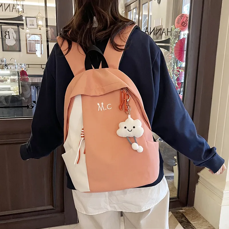 Single Warehouse Nylon Waterproof Backpack Regular Unisex Multicolor-14