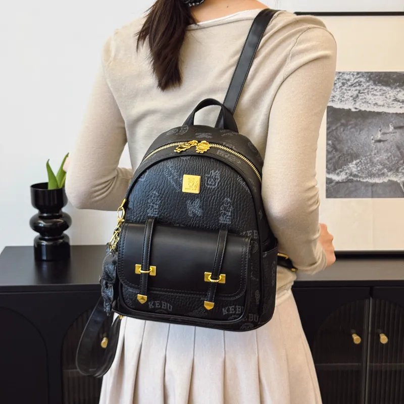Single Warehouse PU Small Backpack Regular Women's Ecru/Brown/Pink/Black-22