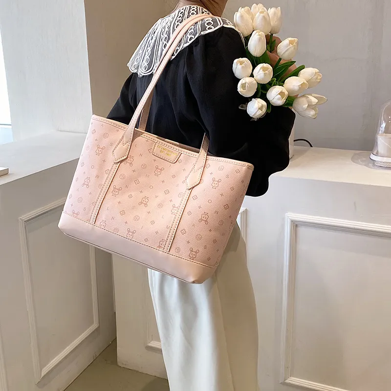 Single Warehouse PU Handbag, Shoulder Bag Regular Women's White/Pink/Green-9