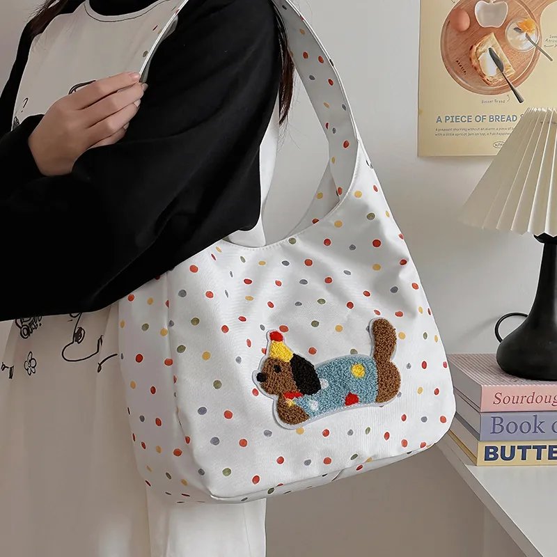 Single Warehouse Polyester Shoulder Bag Regular Women's White/Ecru/Black-5