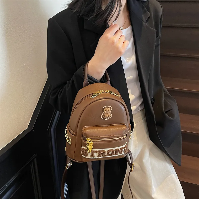 Single Warehouse PU Backpack Regular Women's Multicolor-7