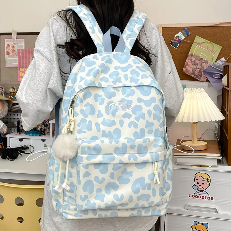 Single Warehouse Nylon Backpack Large Size Women's Blue/Green/Black-15