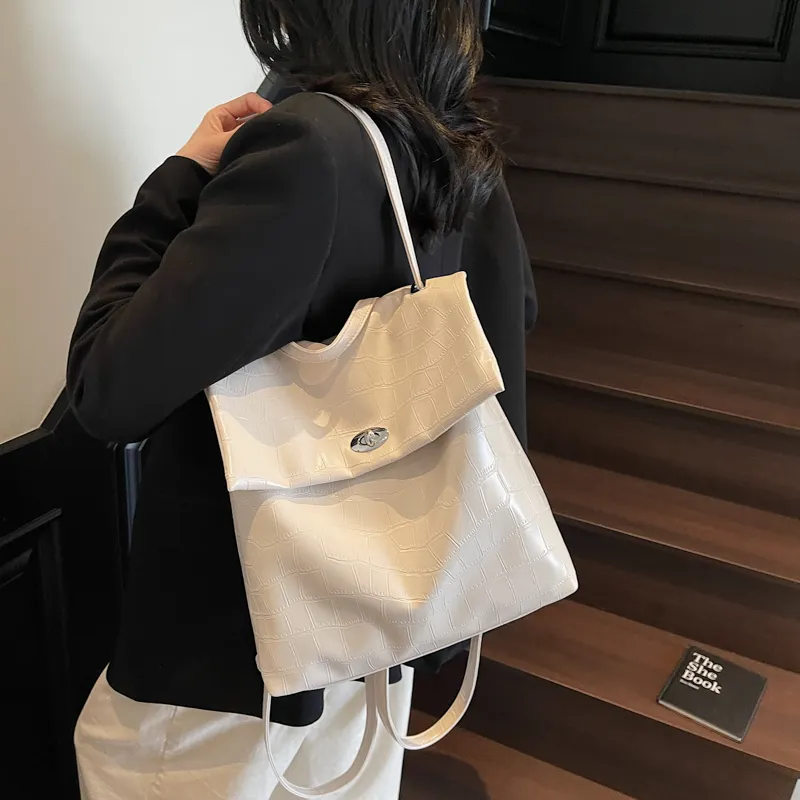 Single Warehouse PU Backpack Regular Women's Ecru/Pink/Blue/Black-2
