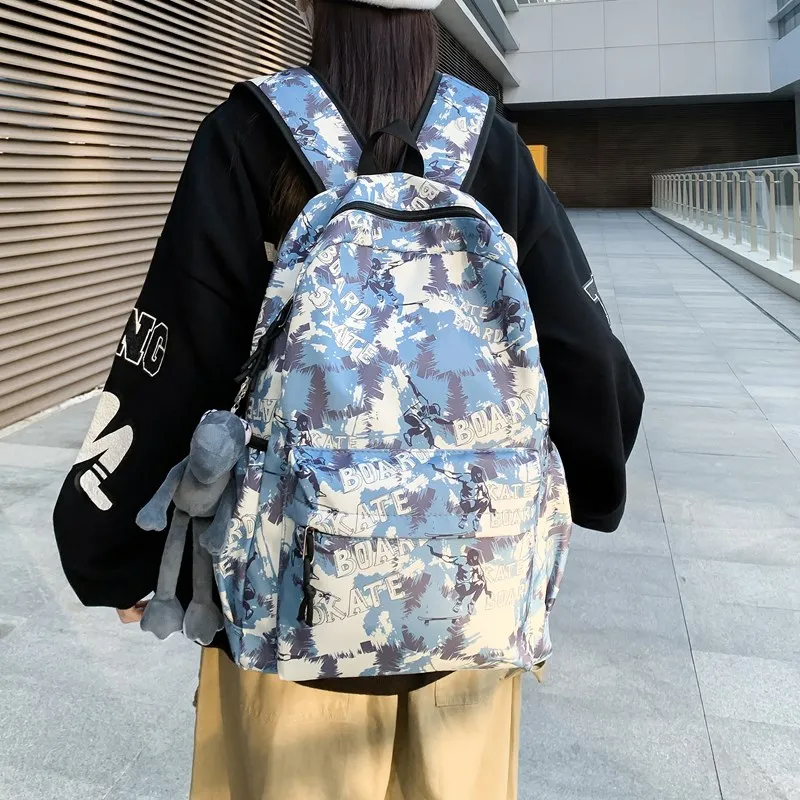 Single Warehouse Composite Cloth Backpack Regular Unisex Black/Green/Blue/Khaki-3