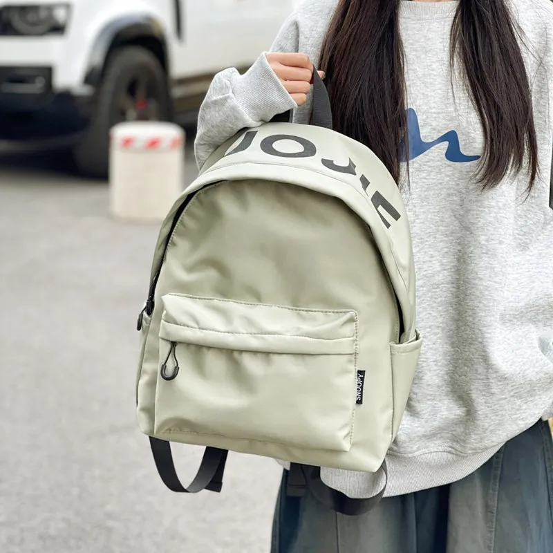 Single Warehouse Nylon Backpack Regular Unisex White/Black/Green-12