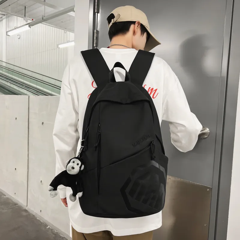 Single Warehouse Nylon Backpack Unisex Gray/Khaki/Blue/Red-28