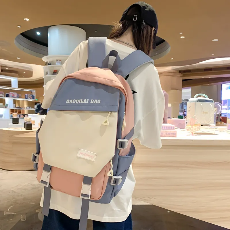 Single Warehouse Nylon Backpack Unisex Multicolor-1