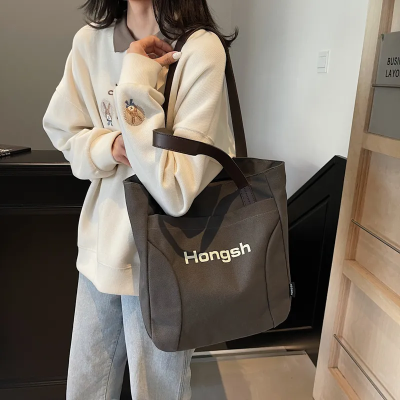 Single Warehouse Fabric Handheld Shoulder Bag Regular Women's White/Khaki/Dark Tea-18