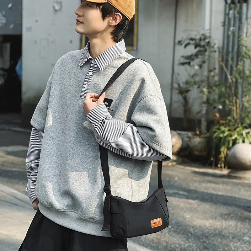 Single Warehouse Nylon Shoulder Bag Regular Unisex White/Green/Khaki/Black-21