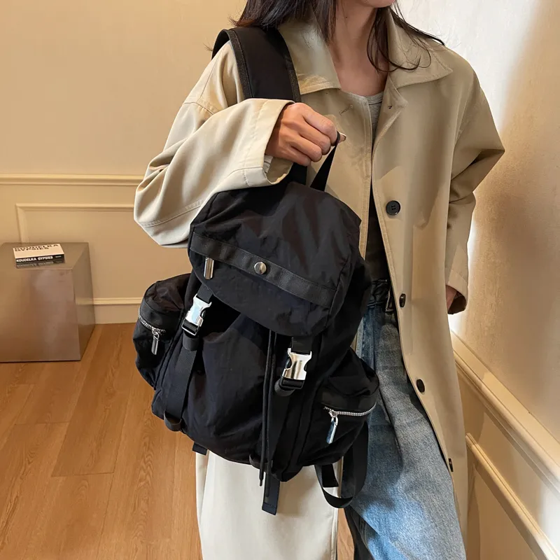 Single Warehouse Fabric Backpack Regular Unisex Ecru/Gray/Khaki/Black-23