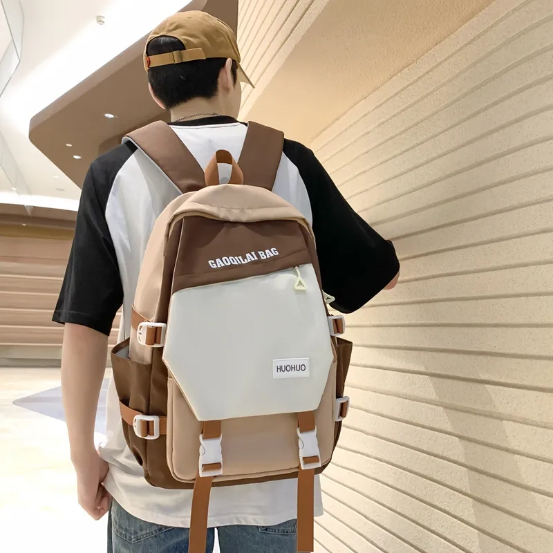 Single Warehouse Nylon Backpack Unisex Multicolor-9
