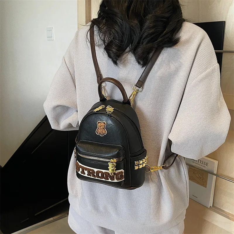 Single Warehouse PU Backpack Regular Women's Multicolor-15