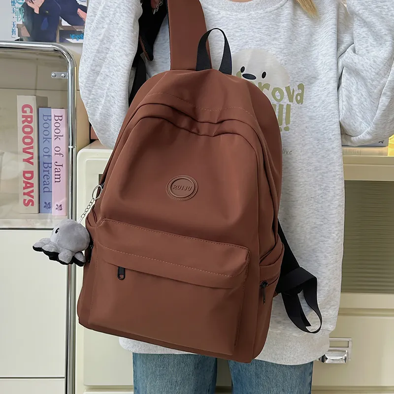 Single Warehouse Nylon Backpack Unisex White/Green/Brown/Black-17