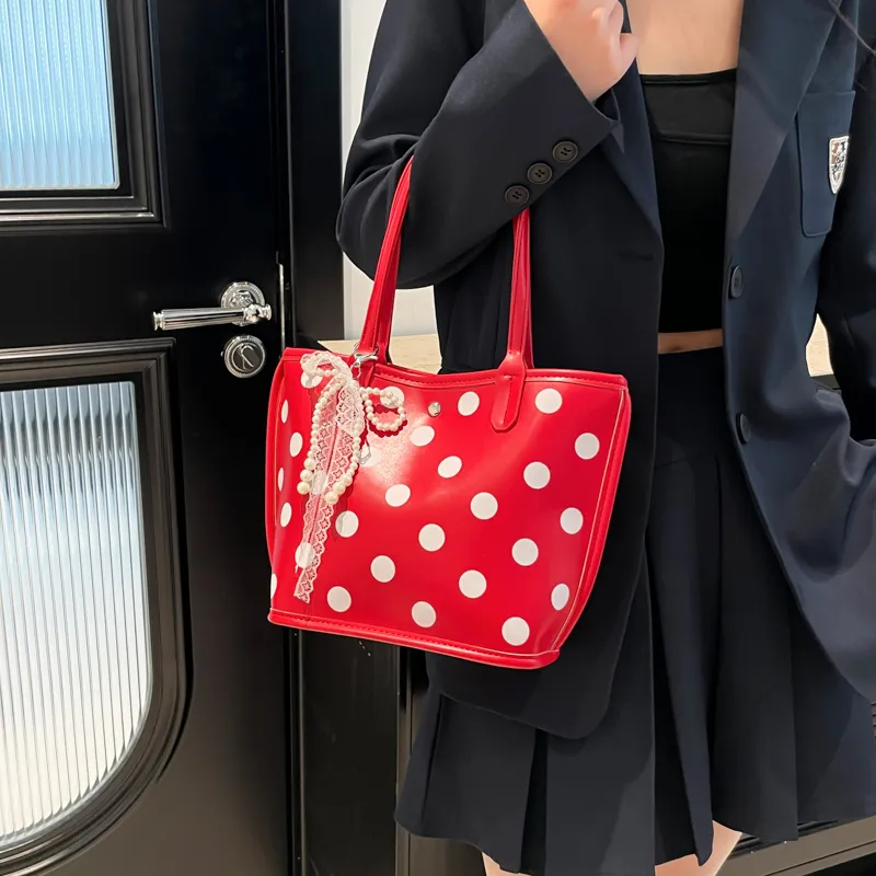 Single Warehouse PU Handbag, Shoulder Bag Regular Women's White/Black/Red-9