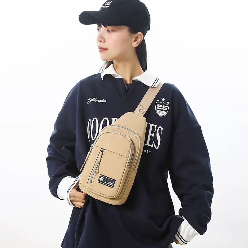 Single Warehouse Nylon Sling Bag Regular Unisex Ecru/Black/Khaki/Green-15