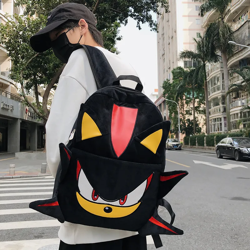 Single Warehouse Plush Laptop Backpack Regular Unisex Black/Gray-2
