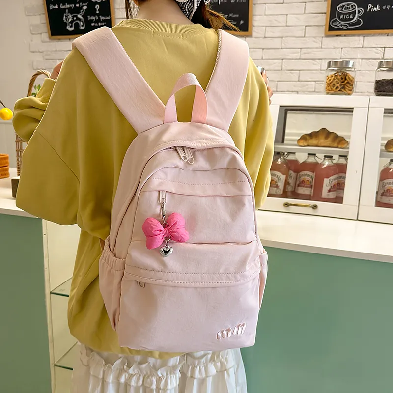 Single Warehouse Nylon Backpack Women's White/Black/Light Purple/Yellow/Blue/Pink-6