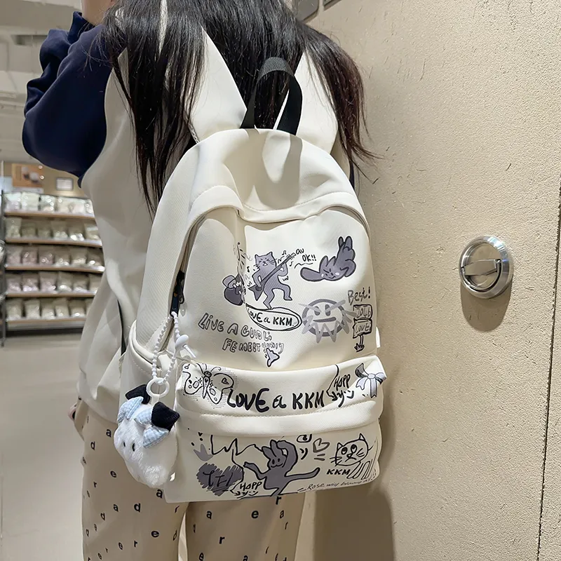Single Warehouse Nylon Backpack Unisex Gray/Multicolor-7