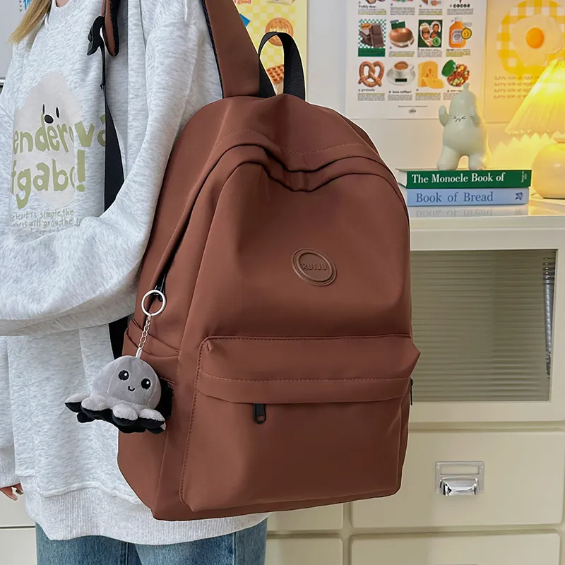 Single Warehouse Nylon Backpack Unisex White/Green/Brown/Black-16