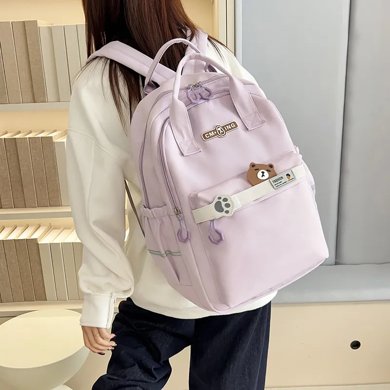 Single Warehouse Nylon Student Bag Pink/Blue/Green/Purple/Black-17
