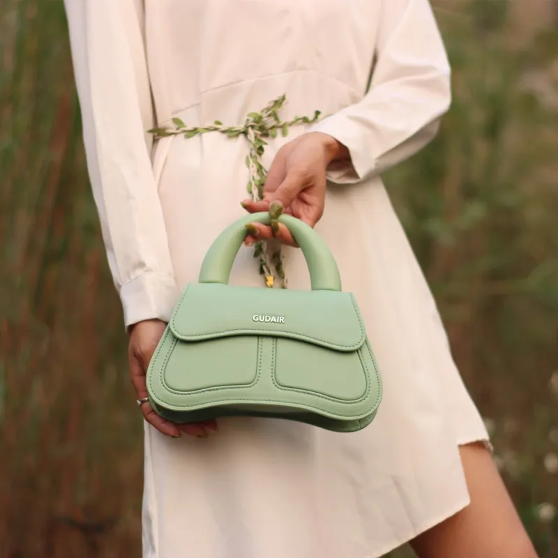 Gudair Genuine Leather Shoulder Bag Regular Women's Orange/Light Blue/Light Yellow/Lake Green-16