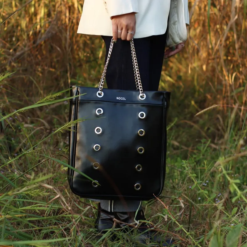 Gudair PU Waxed Leather Shoulder Bag, Crossbody Bag, Handbag Regular Large Size Women's Black-2
