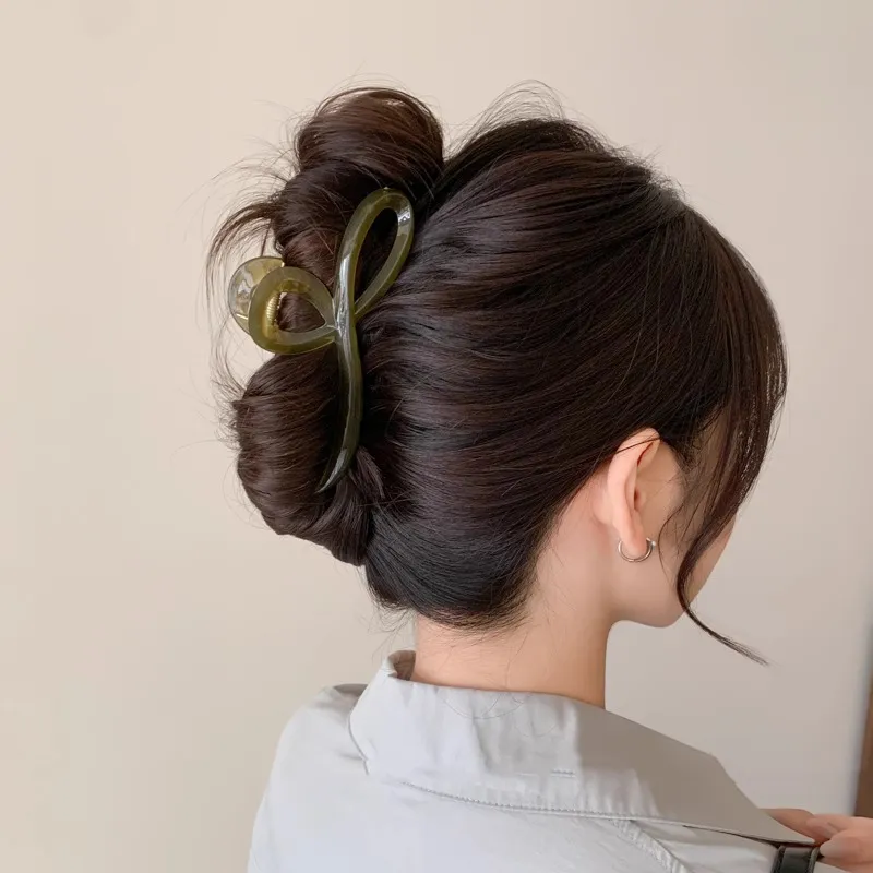 Water Jade Acrylic Hair Clips Women's-5